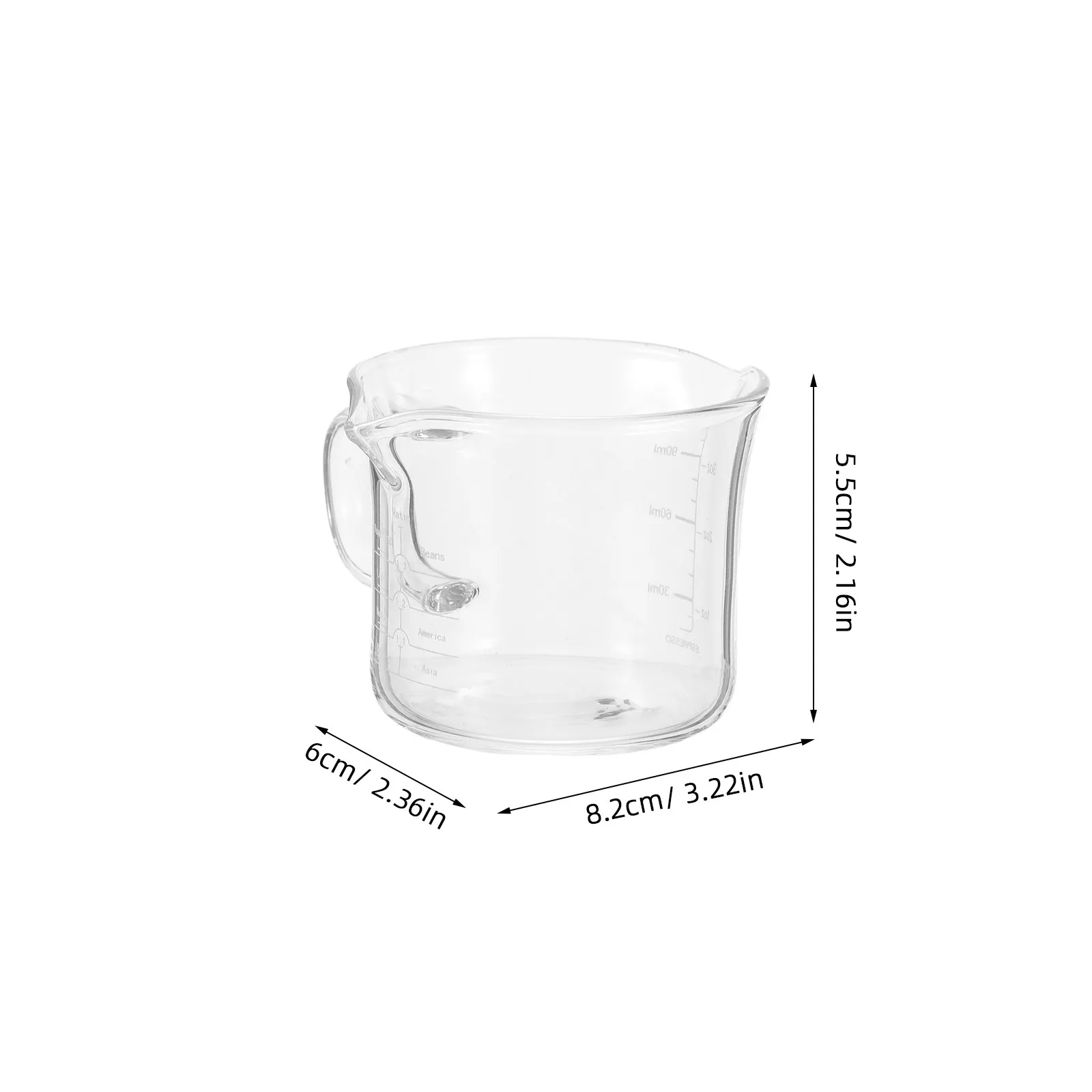 Glass Milk Creamer Double Spouts 100Ml Espresso Measuring Cup Coffee Frothing Pitcher Beverage Pouring Pitcher view 6