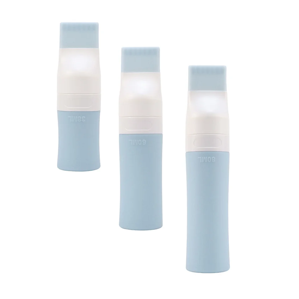 

3Pcs Silicone Dispensing Bottles Refillable Shampoo Conditioner Dispensers Empty Travel Toiletry Containers Bathroom Bottles