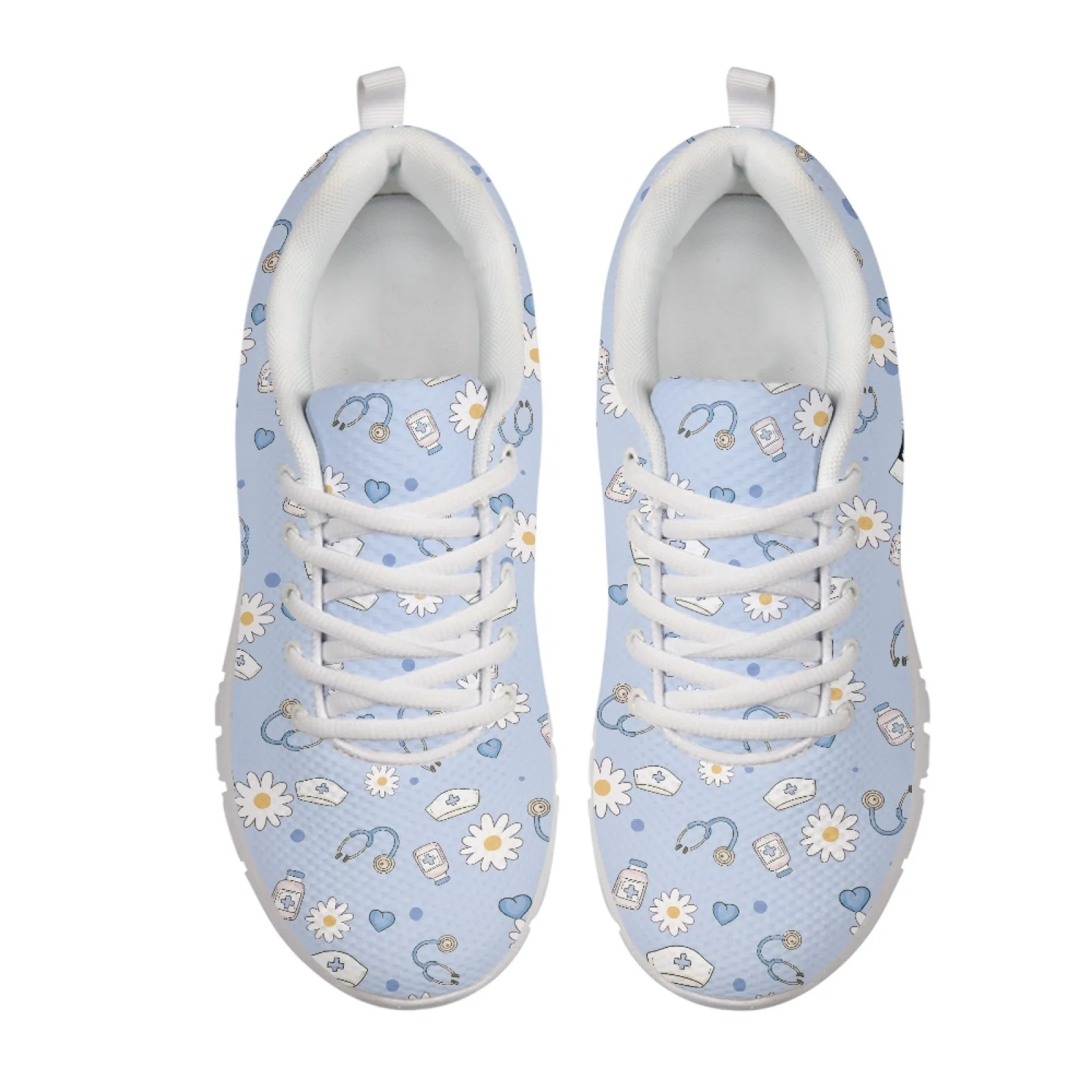 Coloranimal Medical Daisy Print Travel Shoes with Mesh & EVA Sole, Lightweight Soft Sneakers for Running Walking and Daily Wear