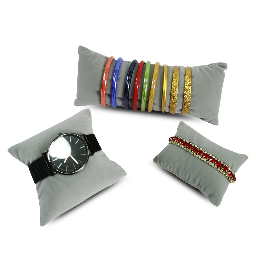 

Watch Pillow Grey Velvet Pillow Watch Case Inner Mat Bracelet Beaded Bangle Organizer Watch Holder Jewelry Display