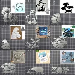 Animal Dolphins Seagulls Penguins Polar Bears Rhinos Whale Metal Cutting Dies DIY Scrapbooking Album Paper Card Embossing Mold