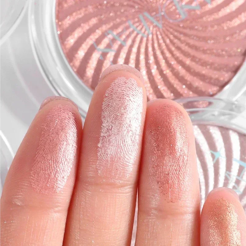 Paleta de Pó Perolado Diamante Highlighter Brilho Fino, High Gloss 3D, Contorno Facial Natural, Impermeável, Maquiagem de Longa Duração