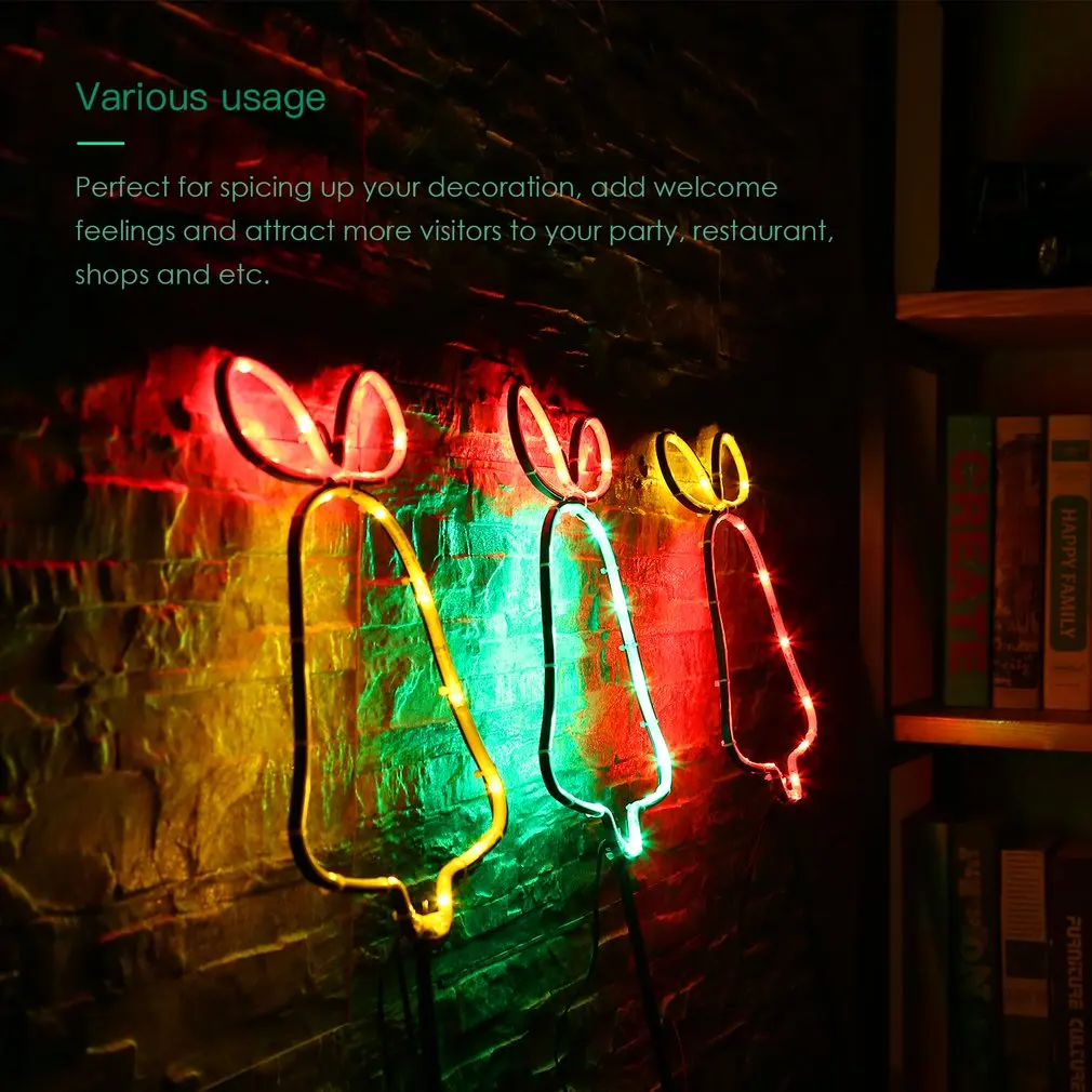 ICOCO 크리스마스 종 모양 네온 사인 조명, 새해 종 벽 조명, 커피 바 벽화 공예, 가정 정원 장식, 3 개/세트