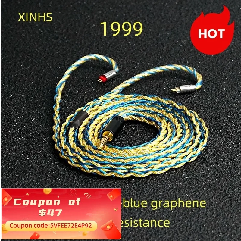 XINHS 1999 8-core copper alloy blue graphene headphone cable