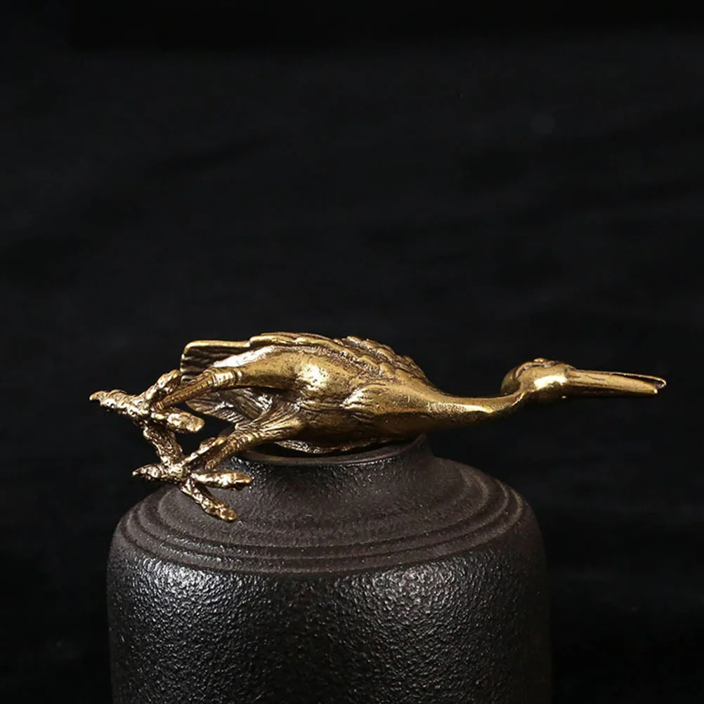 

Crane Shaped Incense Burner Golden Stick Brass Censer Aroma Decorations Household Meditation Stress Relief Yoga Enhancement