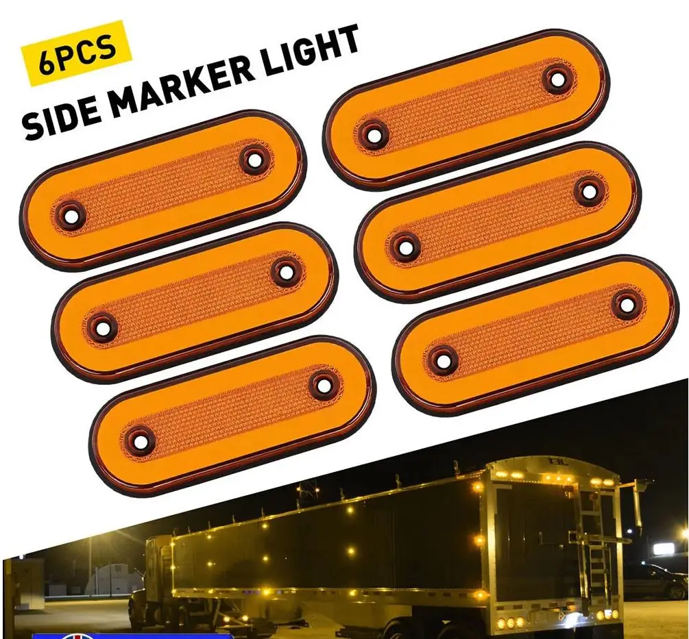 

12/24v Led Lights Side Marker Orange Amber For Trailer Truck Led Side Marker Lights LED Lighting Bar Led Emergency Strobe Lights