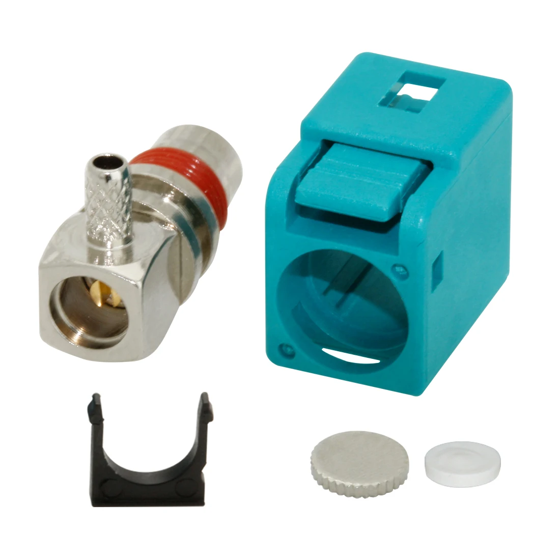 1pc Fakra Z Female Jack Connector Waterproof Water Blue Color Right Angle Crimp for RG316 RG174 Cable For GPS Wholesale