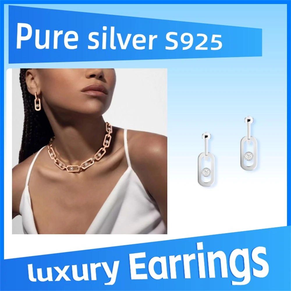 

Ювелирные изделия из чистого серебра 925 пробы, серия серег So Move, роскошная, элегантность, очаровательная вечеринка, очаровательный темперамент