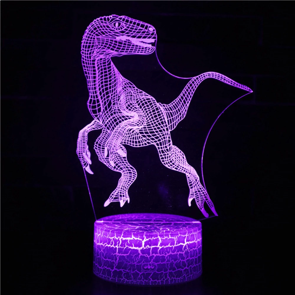 Nighdn  Dinosaur 3D Night Light for Boys Hologram Illusion Lamp 7 Color Changing Christmas Birthday Dinosaur Gifts for Kids Room