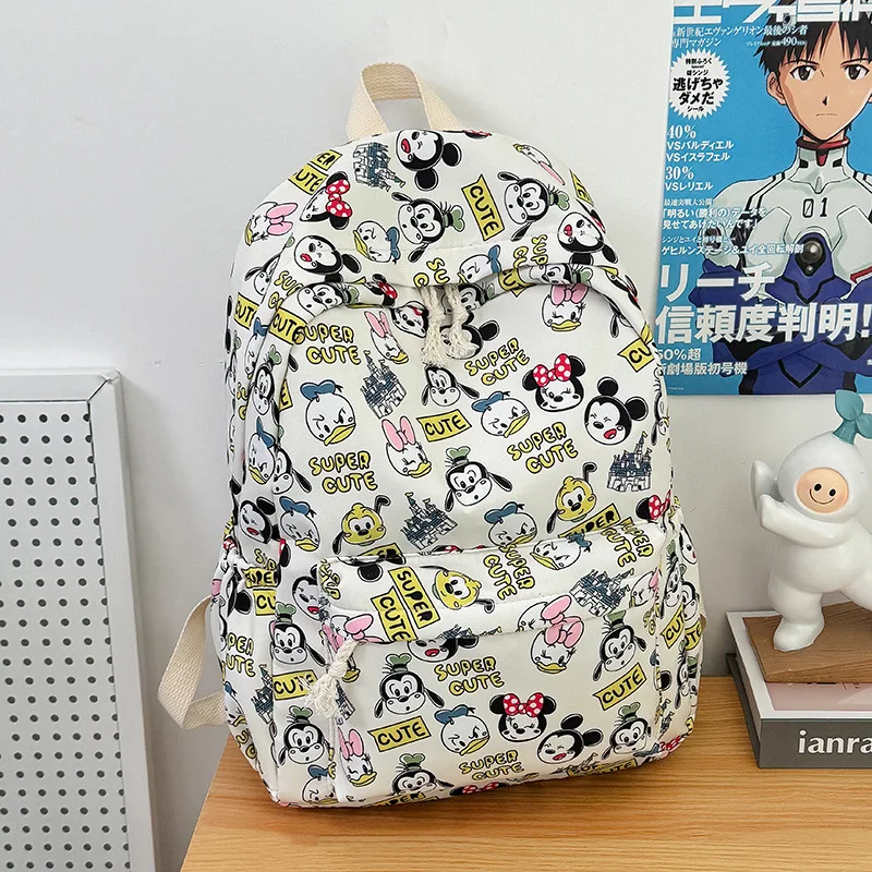 2025 New Fashionable High Quality Graffiti Nylon Lightweight Large Capacity Backpack Student Cartoon Mickey Backpack