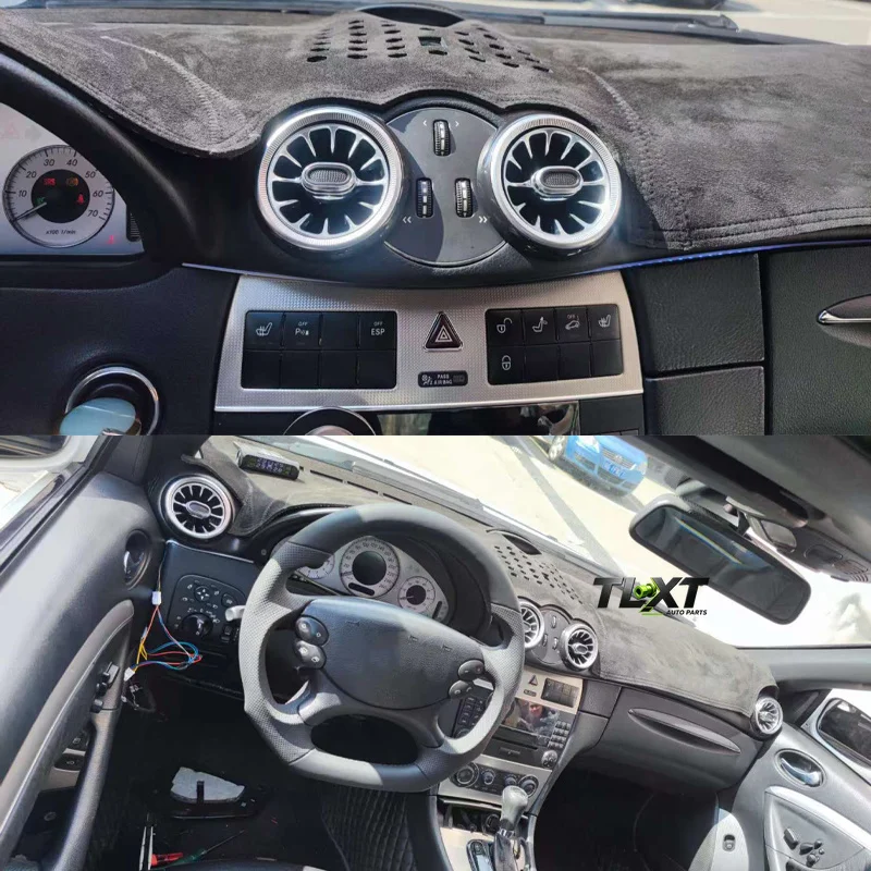 Car Accessorie LED Front Dashboard AC Air Condition Vent Outlet Turbo Interior Trim For Mercedes Benz CLK W209 2006-2012