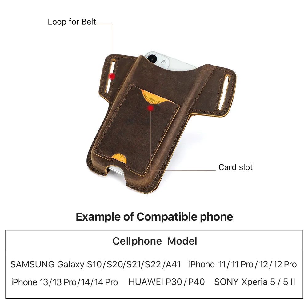 CONTACTS FAMILY Leather Phone Case for Ap iPhone 16 15 14 13 Pro Max 5.4/6.1/6.7 inch Phone Waist Bag Men Cellphone Loop Holster