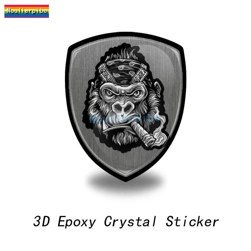 3D Crystal Sticker Epoxy Dome Car Sticker Bigfoot Gorilla PVC Car Office Supplies Laptop Mobile Phone Trolley Case Vinyl Decal