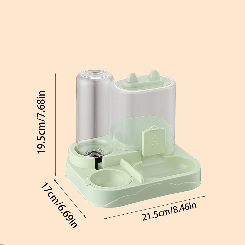 وعاء أوتوماتيكي للحيوانات الأليفة للقطط - وحدة تغذية وموزع مياه 2 في 1، وعاء قطط غير قابل للانزلاق، مناسب للقطط والكلاب الصغيرة،