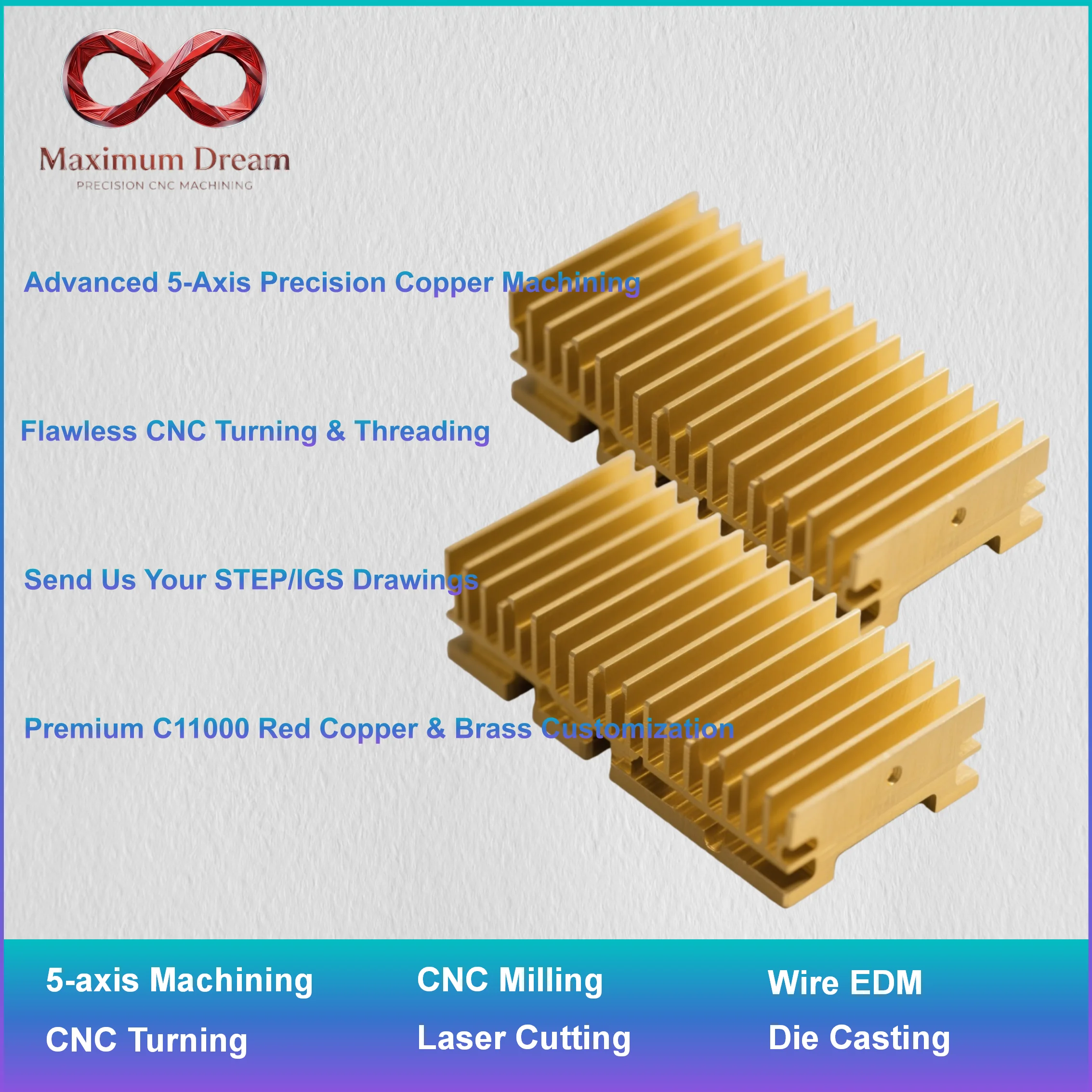 Precision CNC Milling Brass Components, Custom Anti-Oxidation Yellow Brass Hardware per CAD STEP Drawing, 1pc