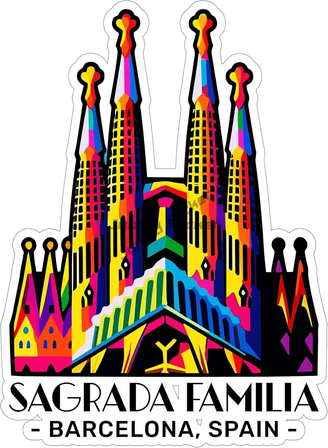 SPAIN BARCELONA Sagrada Familia Vintage Travel Vinyl Sticker for Car Laptop Self-adhesive Decorative Cover Scratch Decals 5