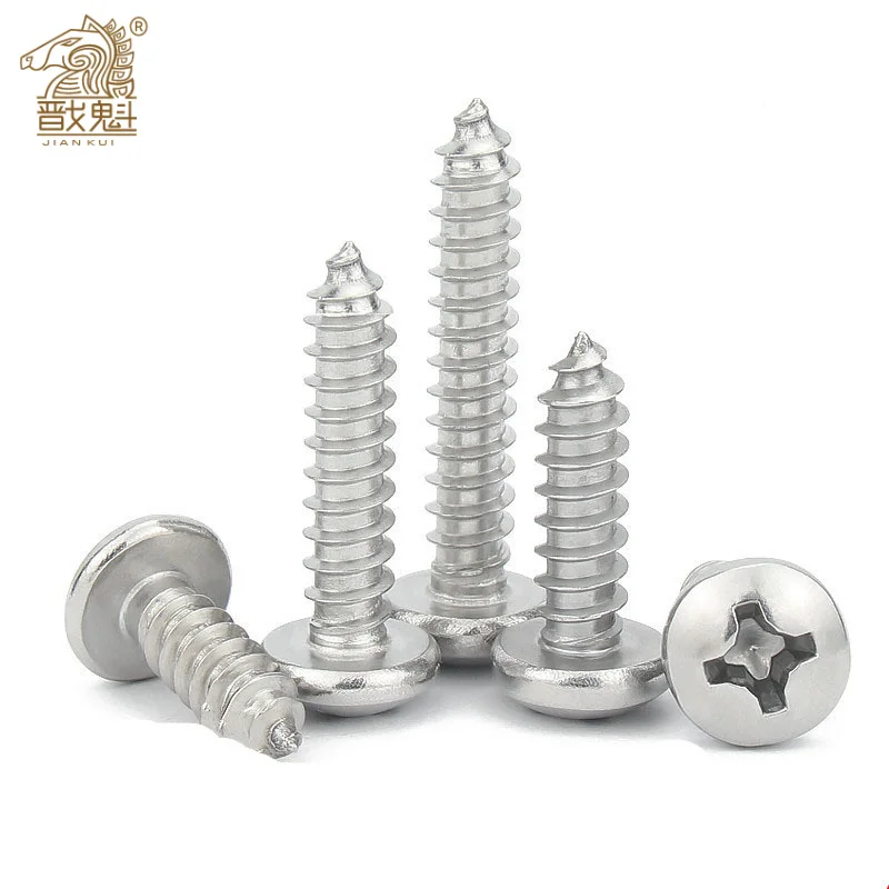 50/ 100/ 200/ 500pcs Nickel-Plated Carbon Steel Cross Round Head Self Tapping Screws M1 M1.2 M1.4 M1.7 M2 M2.3 M2.6 M3 M4 M5