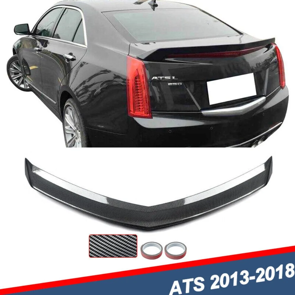 

УГЛЕРОДНЫЙ вид Highkick Багажник крыло спойлер для 2013-2018 Cadillac ATS Sedan V Sport Соединенные Штаты