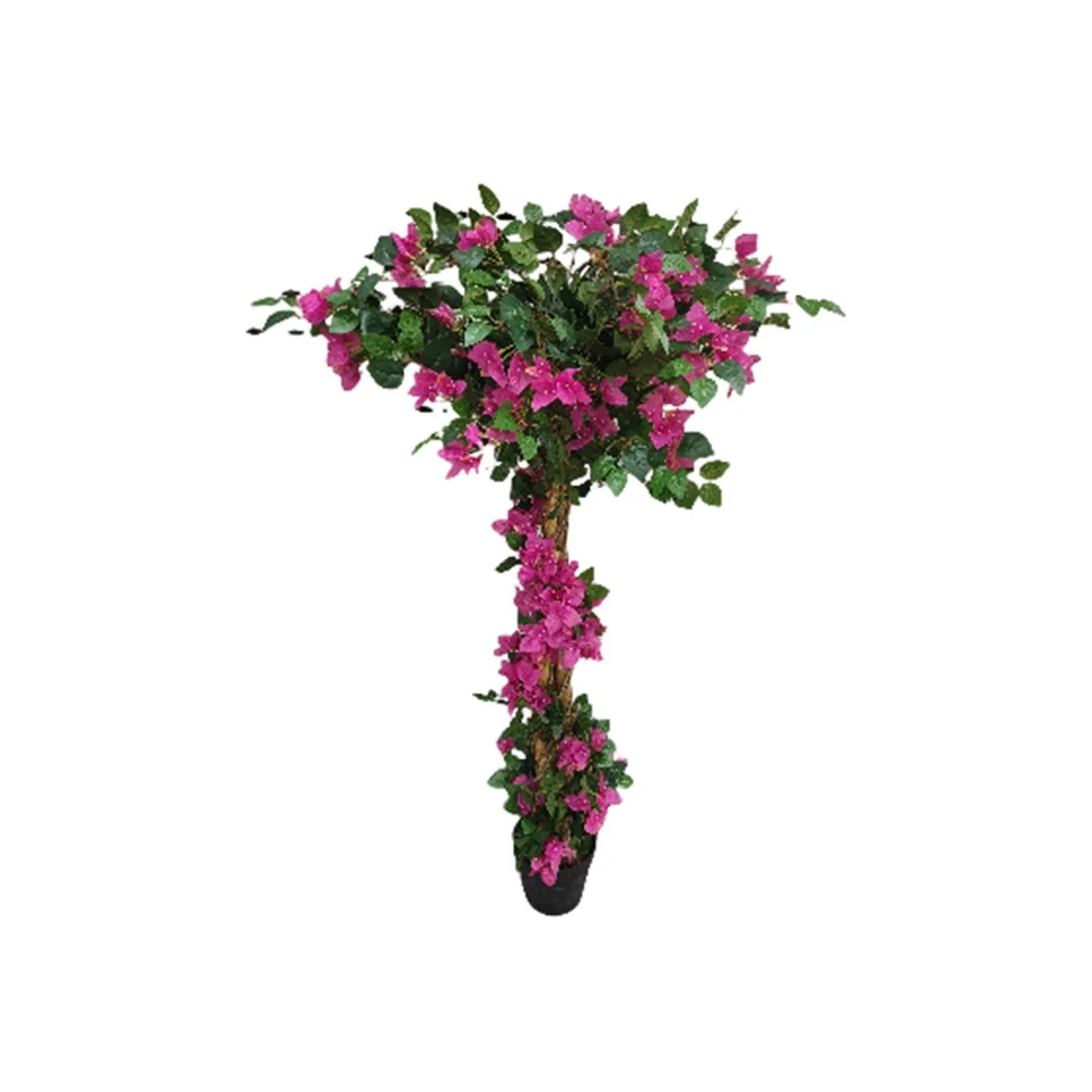 Artificial Bougainvillea Tree with Flower & Leaves Artificial Tree Faux Blooming Tree in Pot for Home Garden Indoor Outdoor