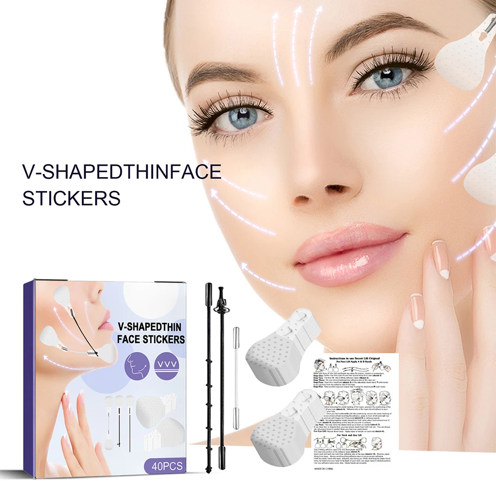 

40 Women Instant Invisible Face Stretch Tape Face Stretch Sticker Fine Makeup Face Stretch Patch Adhesive Wrinkle Removal Patche