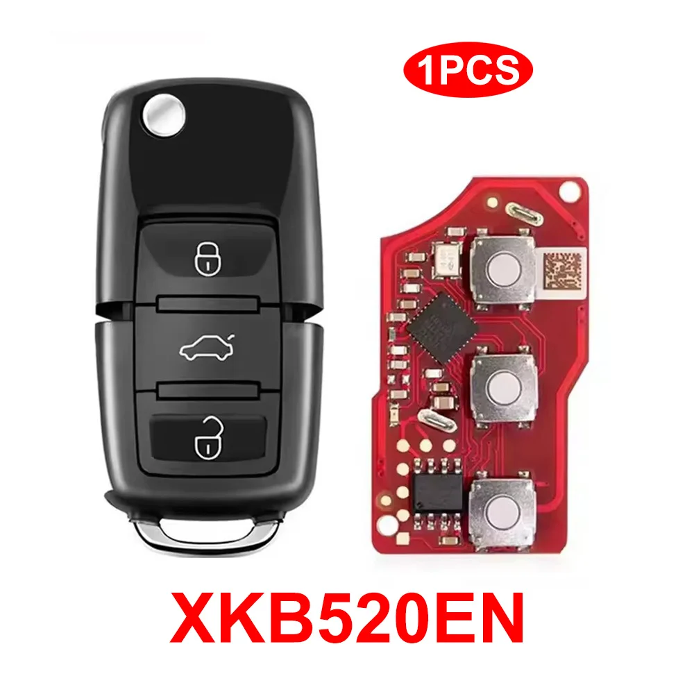 1pcs/lot Xhorse XKB520EN Second Generation Wire Remote Key for VW B5 Flip 3 Buttons Supports Wireless Program