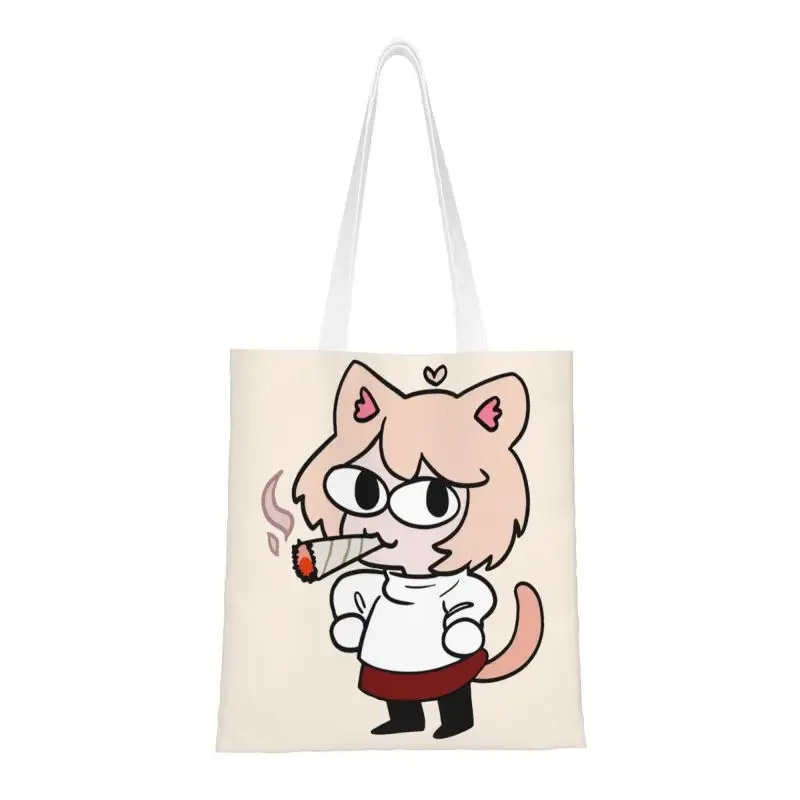 

Neco Arc Groceries Tote Shopping Bag Women Funny Cartoon Animated Tv Movie Canvas Shopper Shoulder Bags Large Capacity Handbag