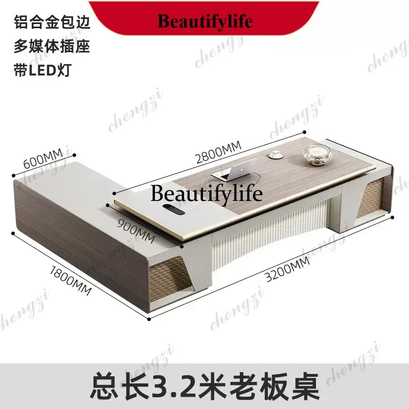 D178 0776 Dresser Luxury Simple Modern Light President Boss Table Office Desk Computer Desk Tables Room Desks Gaming Table Filin