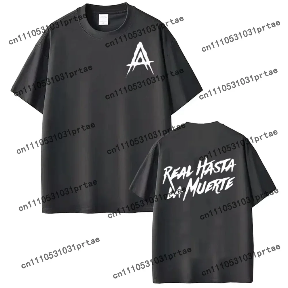 Rapper Anuel AA Real Hasta La Muerte T-shirt Harajuku Fashion Short Sleeve T Shirt Men's Women Hip-hop Punk Cotton Sports Black