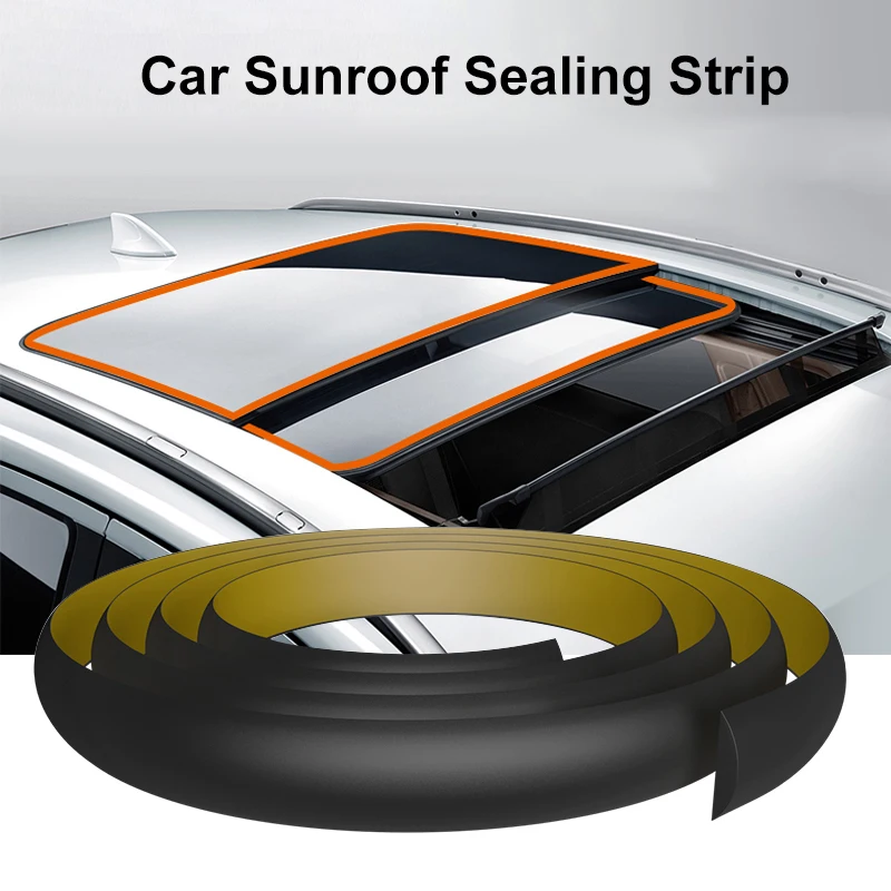 5m Car Roof Waterproof Seal Strip Sunroof Seal Protector Sticker For Car Windshield Roof Rubber Sealing Strips Auto Accessories