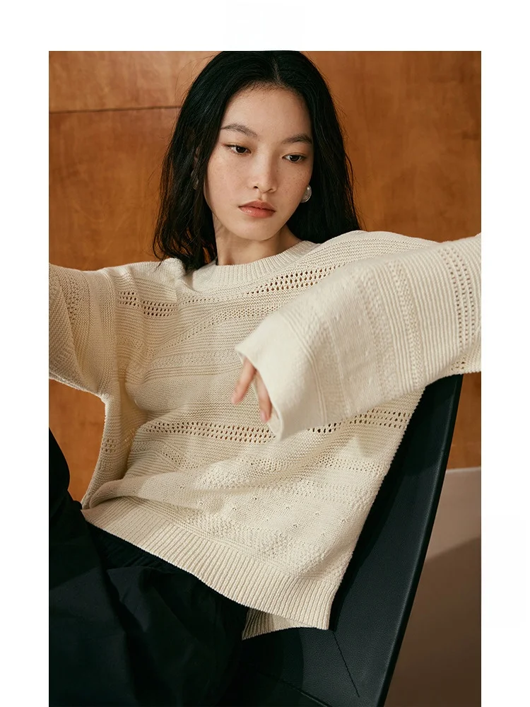 

Оригинальный вязаный длинный свитер для путешествий Faion Spring, свободный женский свитер из смеси хлопка и льна и нейлона