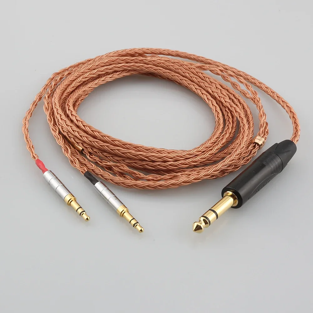 Kualitas Tinggi 6.35Mm Plug 16 Core 99% 7N OCC Kabel Earphone untuk Denon AH-D7200 AH-D5200 AH-D9200 3.5Mm Headphone Pin LN 006748