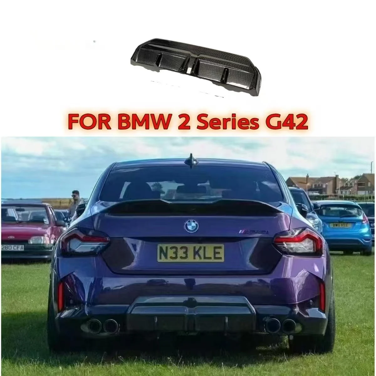 

For BMW 2 Series G42 Coupe M-sport 2022-IN Real Carbon Fiber Bumper Lips Diffusers Shark Fin Type Car MP Styling