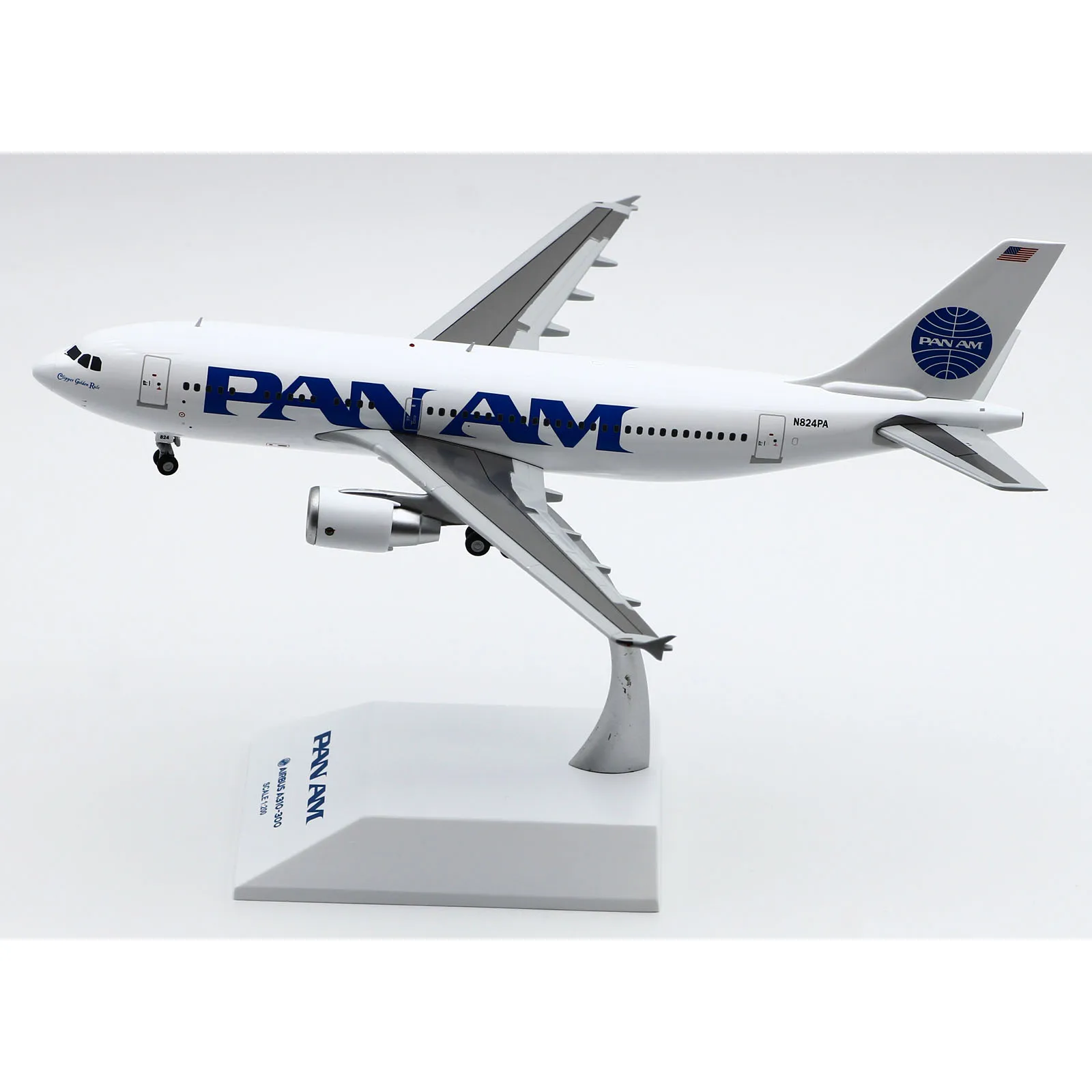 XX2291 Alloy Collectible Plane Gift JC Wings 1:200 Pan Am Airbus A310-300 Diecast Aircraft Jet Model N824PA With Stand