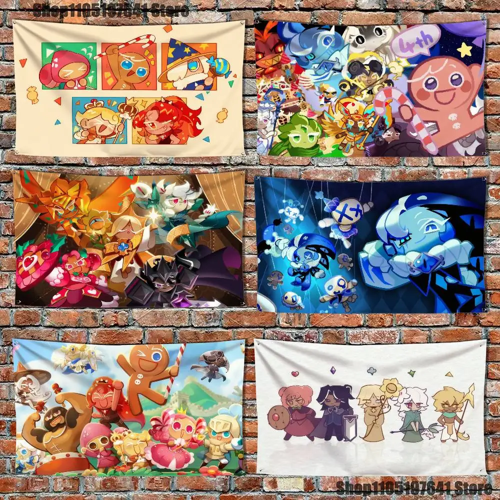 

Funny Game Cookies R-Run Suitable for camping carnivals parties and gatherings Flag Polyester Digital Printing Banner For Decor