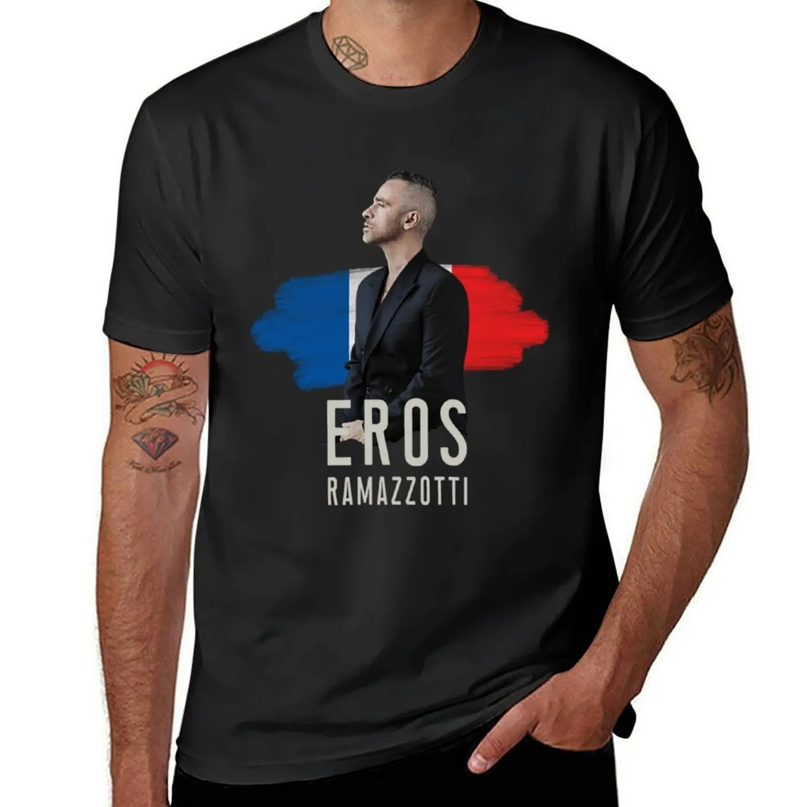 Shirt Eros Ramazzotti France T-shirt vintage Aesthetic clothing sports fans customs design your own men clothes