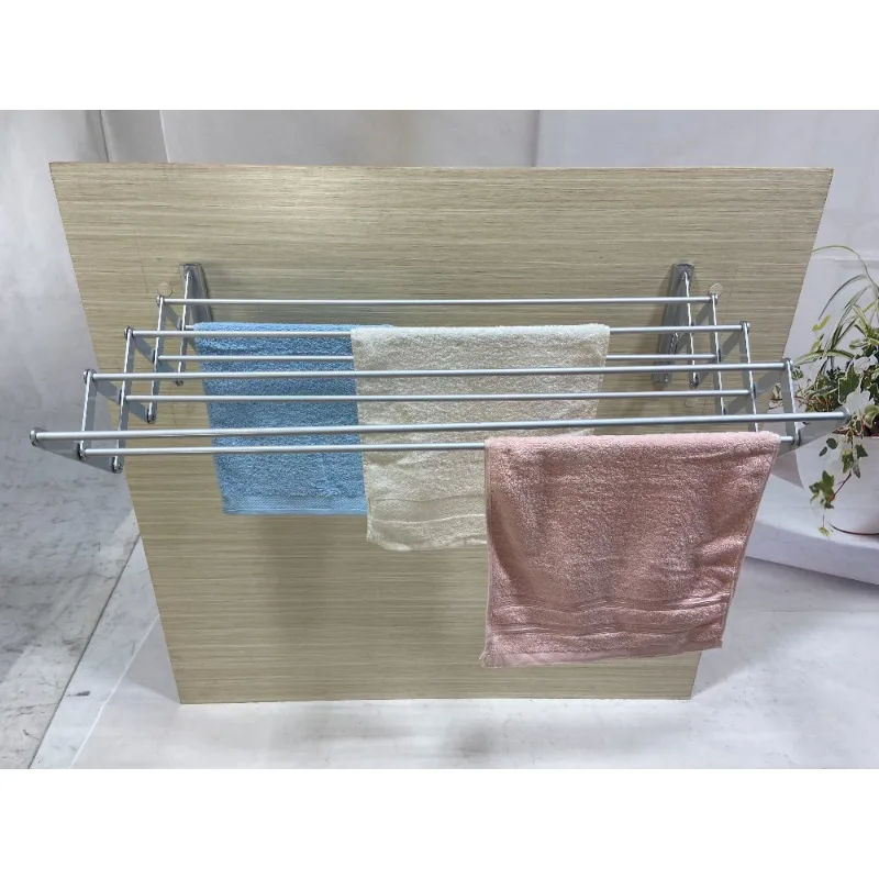 Aluminum indoor and outdoor hotel foldable expansion wall-mounted fixed folding drying towel rack customization