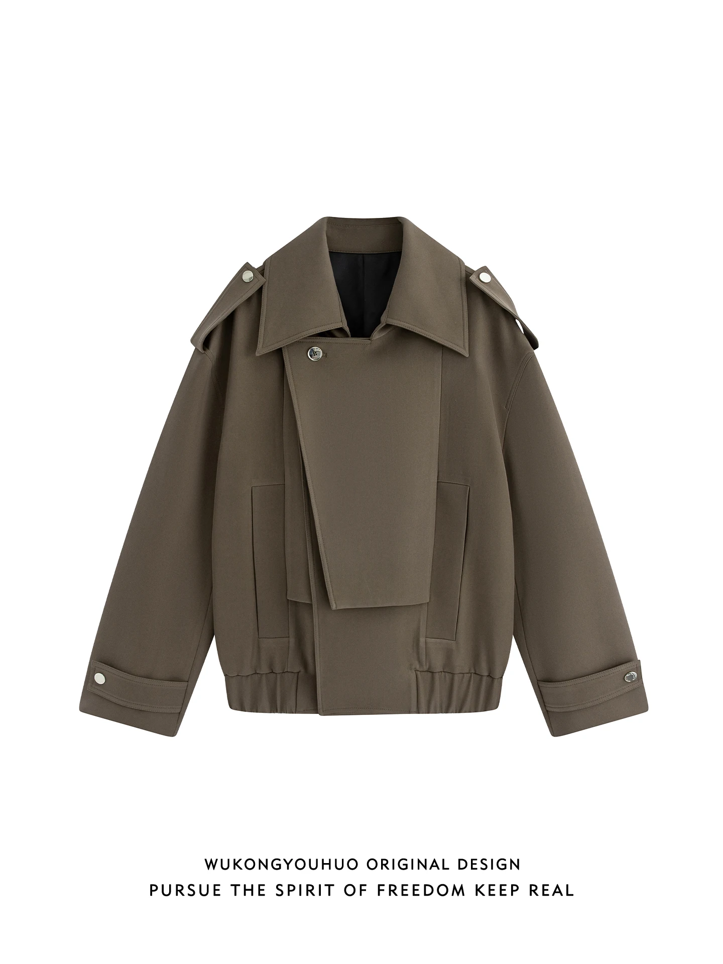 

American Sle Deconstructed Patchwork Jaet Loose Men's Casual Outerwear Vintage Retro Faionable Youth Polyester Spandex