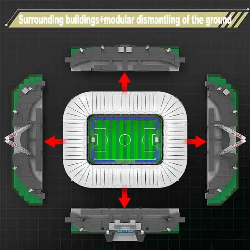 Cada moc 3638 peças itália cidade arquitetura alianz arena blocos de construção Juventus clube de futebol tijolos brinquedos para presentes do miúdo