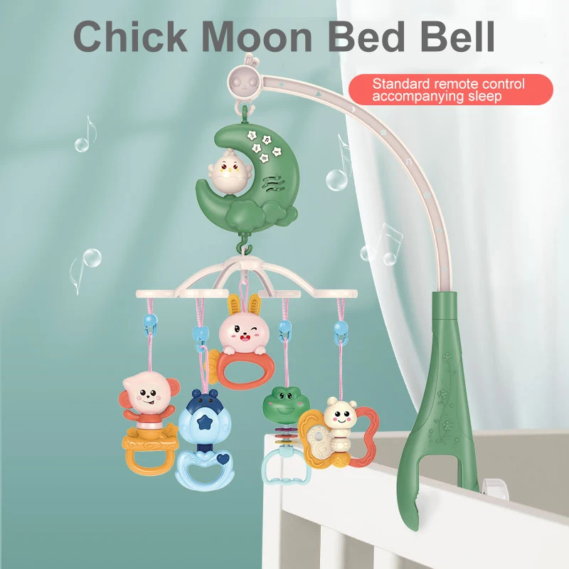 Baby Remote Control Bed Bell Can Be Fixed Rattle 360 Degree Rotating Cartoon Pendant projection With Music Box Entertainment