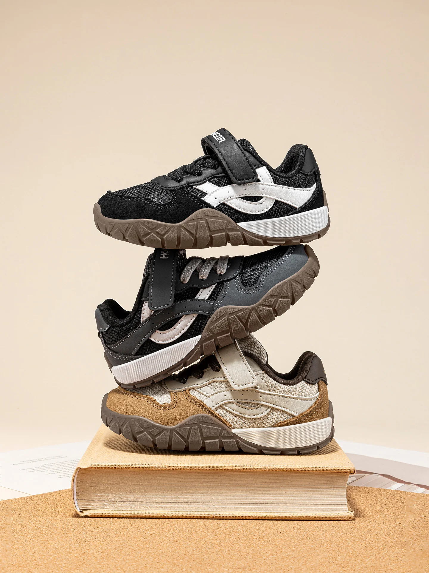 HOBIBEAR Wander-Sneaker für Kleinkinder mit breiter Zehenbox, Kunstleder-Mesh-Gehschuhe, Trekking-Outdoor-Laufschuhe mit Klettverschluss – Detail 18
