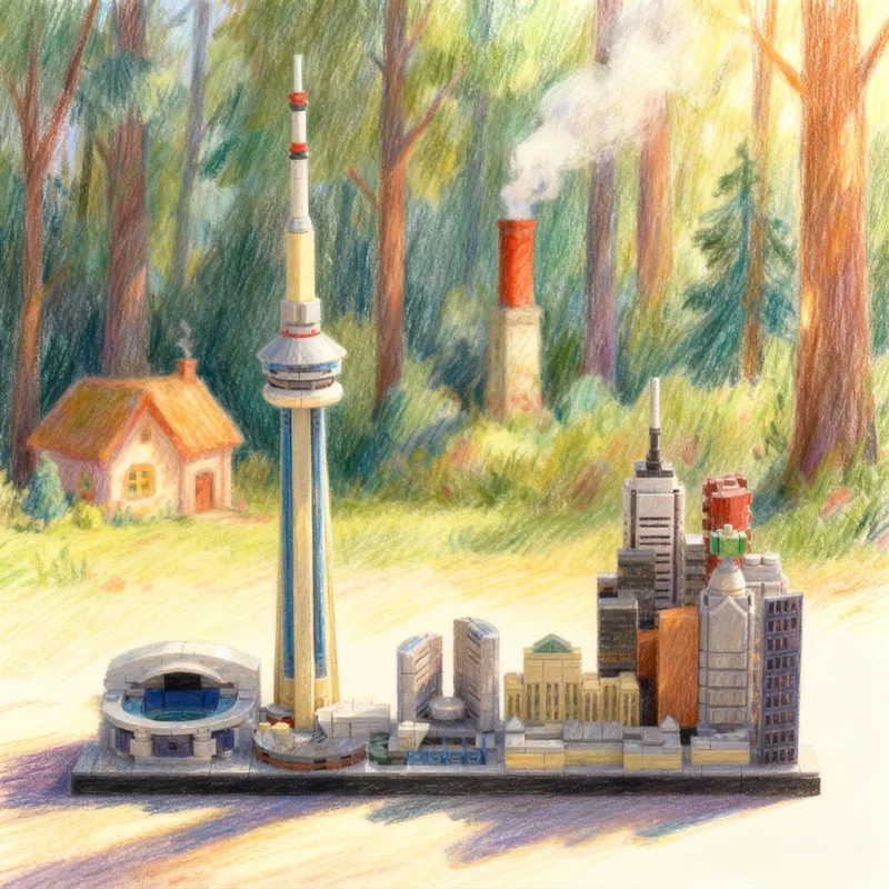 966 Piezas MOC Arquitectura, Modelo de la Ciudad de Toronto, Bloques de Construcción, Regalos de Navidad, Idea Creativa, Juguetes Educativos para Niños