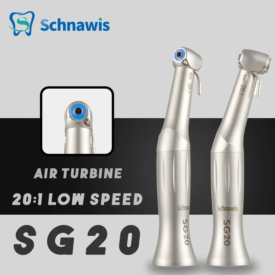 

SG20 contraangulo Dental Low Speed Handpiece 20:1 Reduction Implant Surgery Contra Angle Handpiece Air Turbine