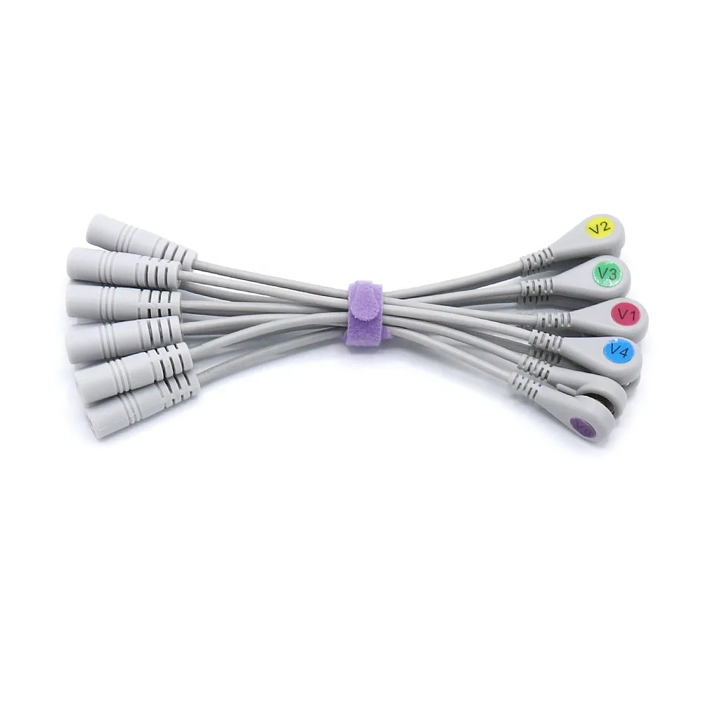 EKG Electrode Multi-function 4.0 Banana Snap Adapter Cable 10 Pcs/set Purple