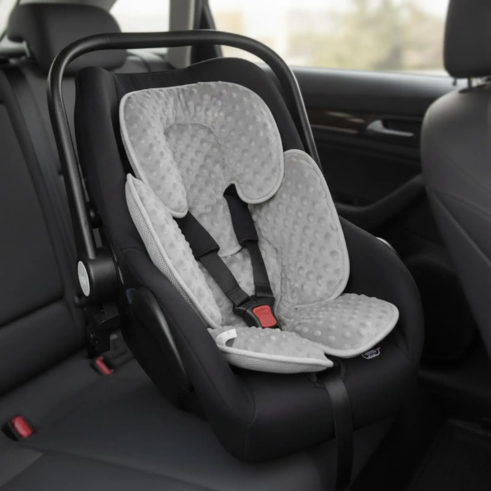 Baby Car Seat Insert Contoured Infant Support Cushion with Headrest Car Seat Pad with Head Support Padded Liner Dimpled