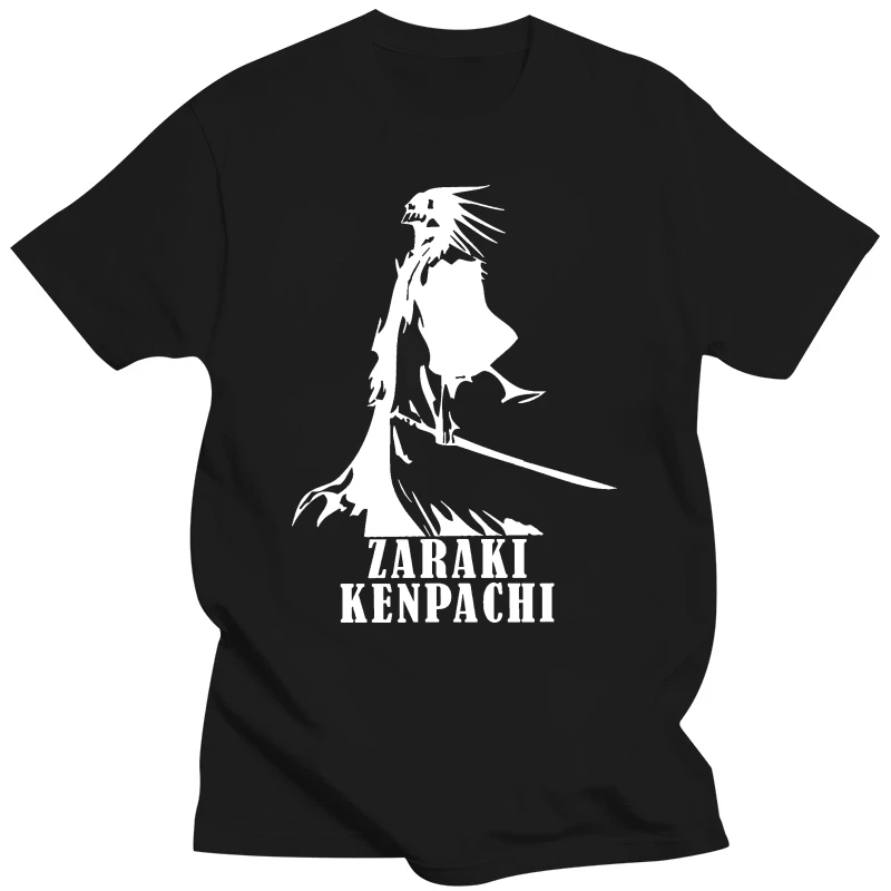 High Quality Custom Zaraki Kenpachi Captain Of The 11Th Devision Bleach Anime T Shirt Shinigami Men Print Cotton O Neck Shirts