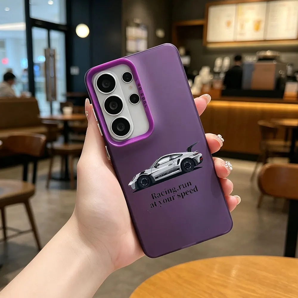 Sport Car Shockproof Phone Case For Samsung Galaxy S26 S25 S24 S23 S22 S21 Note 20 Ultra Plus FE 5G Soft Edge Hard Back Cover