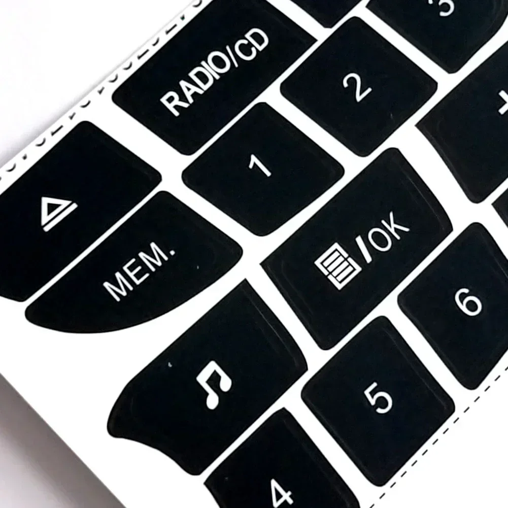 Car Button Repair Stickers CD Radio Audio Buttons Repair Decal Sticker For Megan Clio 2009-2011 Car Accessory
