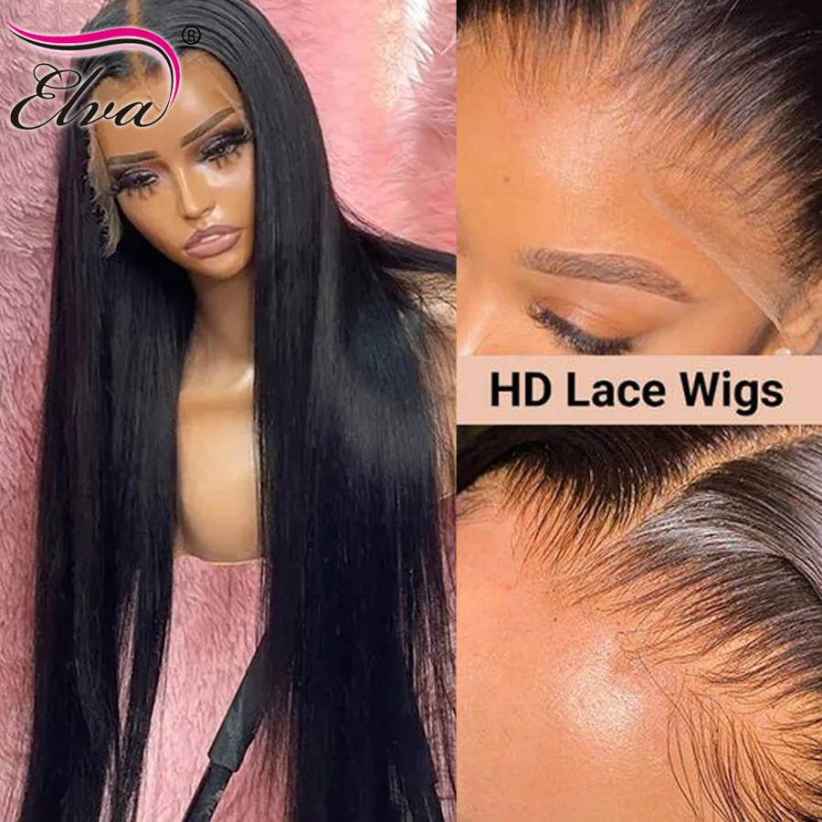 HD Lace Frontal Wig Bye Bye Knots 5x5 6x6 7x7 13x6 HD Lace Front Wigs Human Hair Wigs Bleached Knots Pre Plucked Virgin Hair Wig