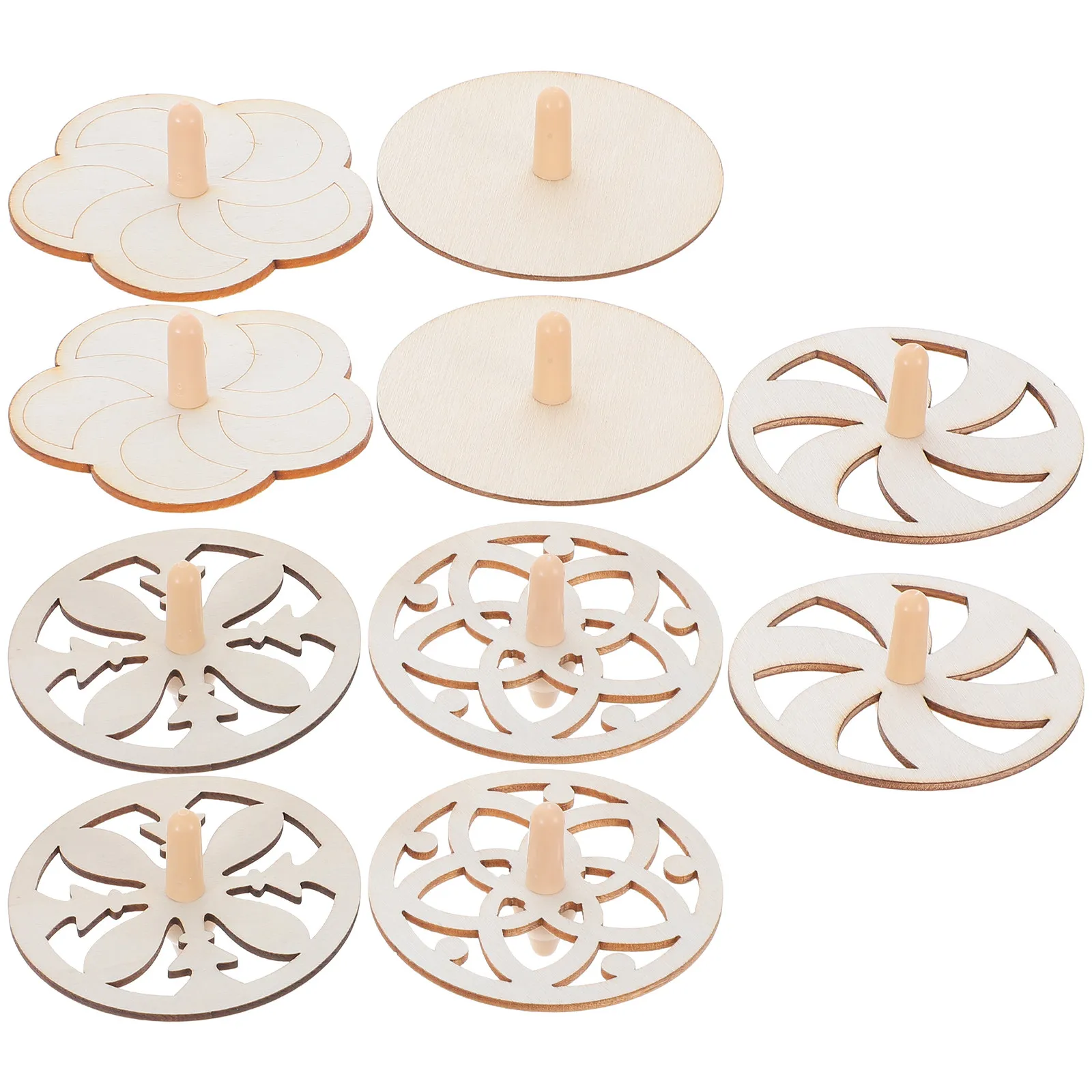 

Набор из 10 деревянных волчков для детей, неокрашенные заготовки для творчества, развивающая игра, портативный ручной гироскоп, подарок для детей