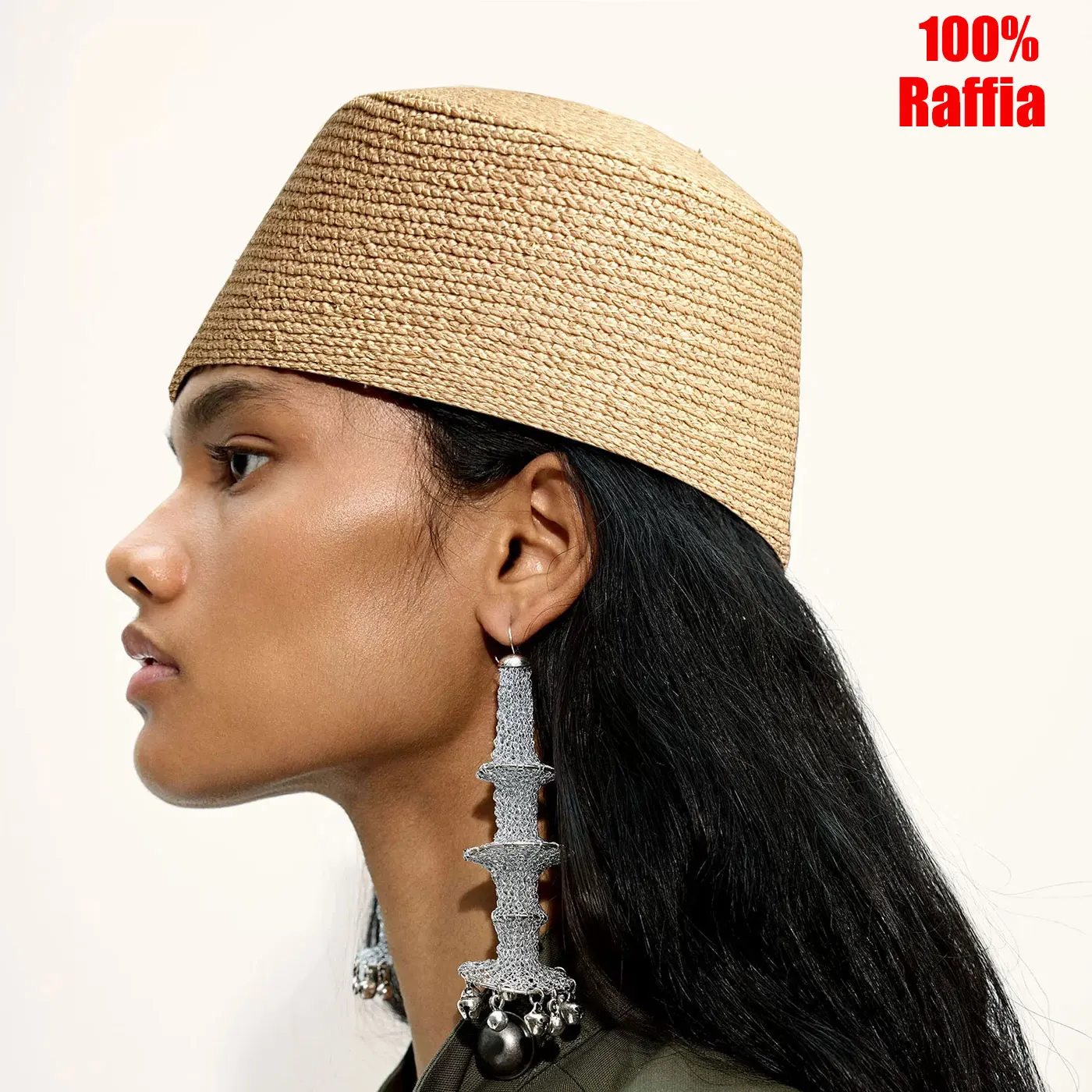 

Short Brim 100% Raffia Flat Top Fashion Pillbox Hat French Elegant Fedoras Sailor Hat Designer Hat High Quality Beret For Girls